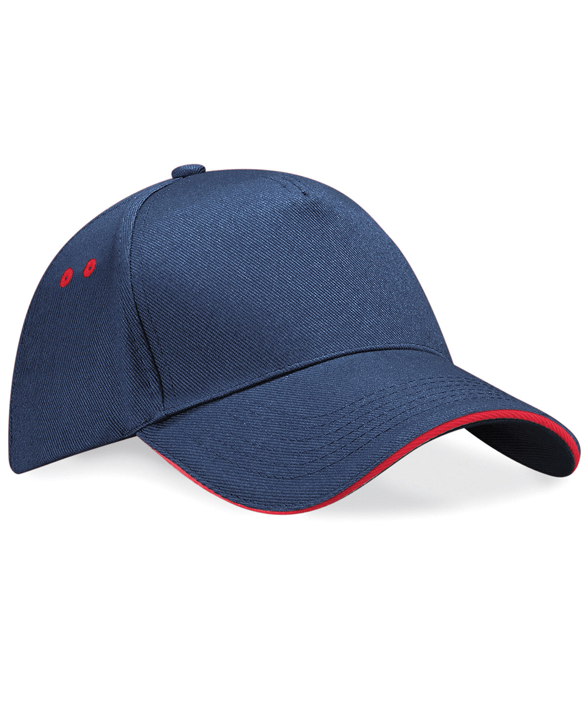 Beechfield Ultimate 5-panel cap - sandwich peak French Navy/Classic Red