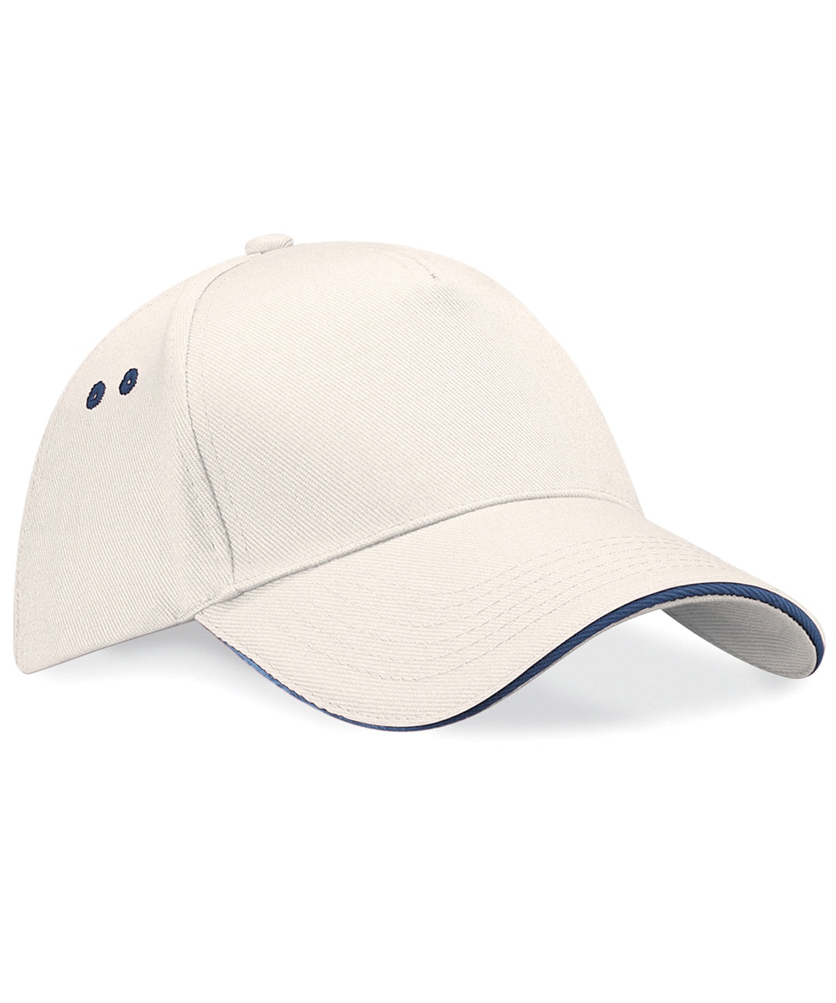Beechfield Ultimate 5-panel cap - sandwich peak Putty/French Navy