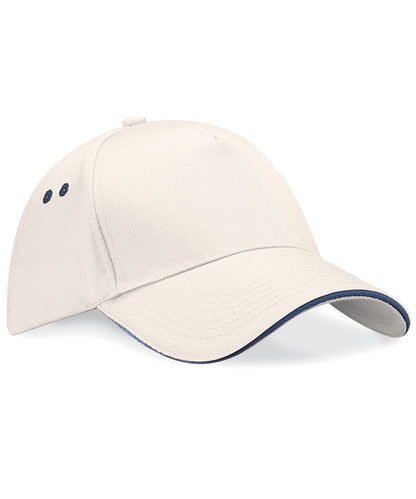 Beechfield Ultimate 5-panel cap - sandwich peak Putty/French Navy