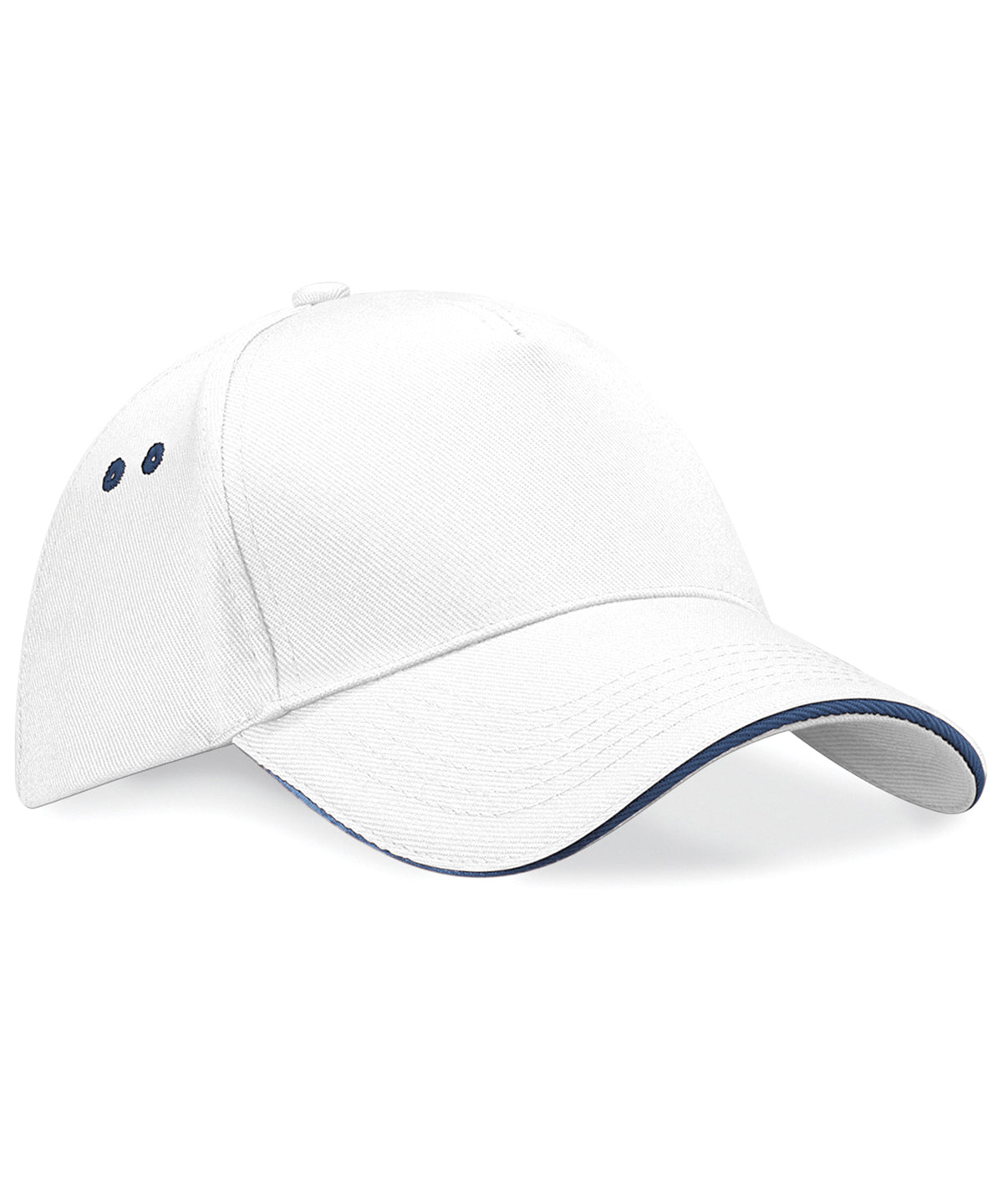 Beechfield Ultimate 5-panel cap - sandwich peak White/French Navy
