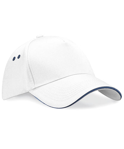 Beechfield Ultimate 5-panel cap - sandwich peak White/French Navy