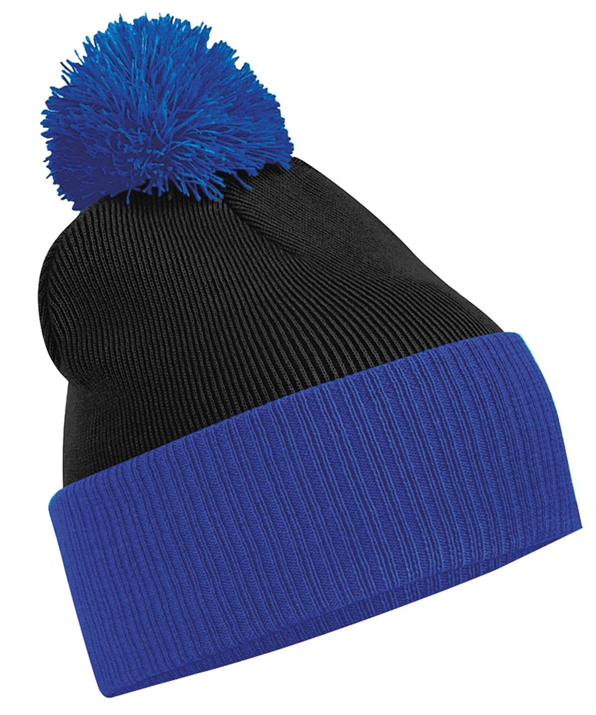 Beechfield Snowstar® two-tone beanie Black/Bright Royal