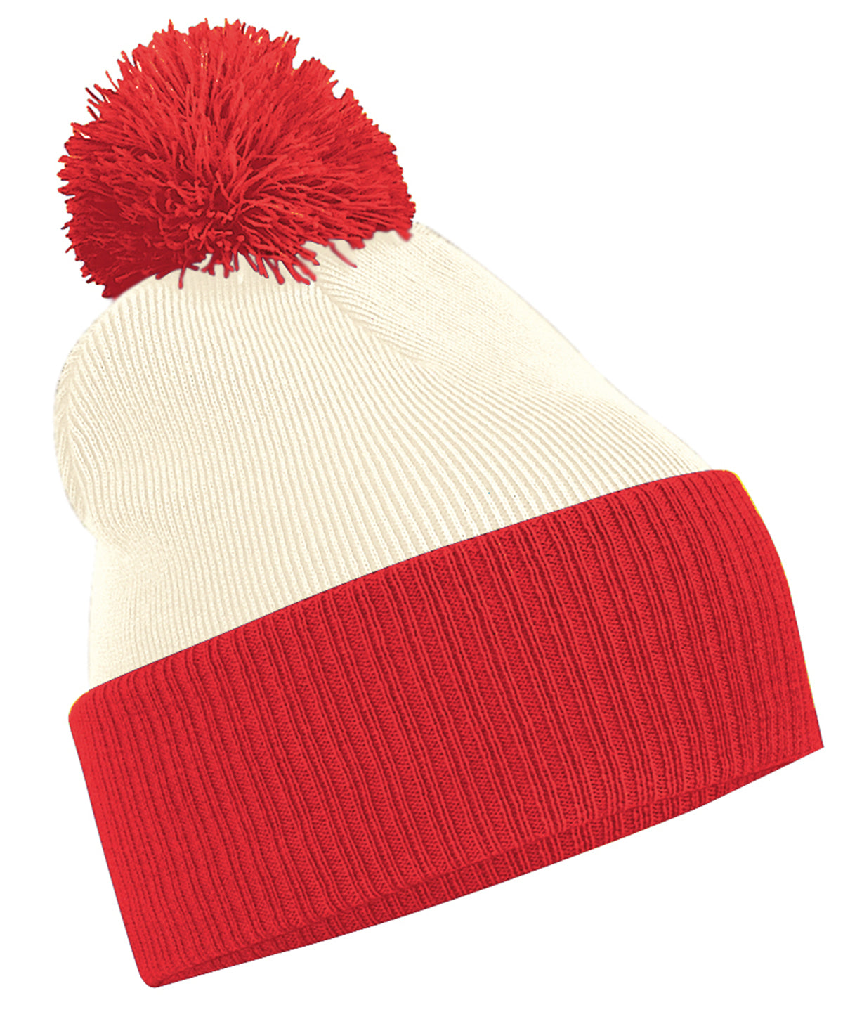 Beechfield Snowstar® two-tone beanie Off White/Bright Red