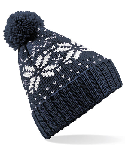 Beechfield Fair Isle snowstar® beanie French Navy/White