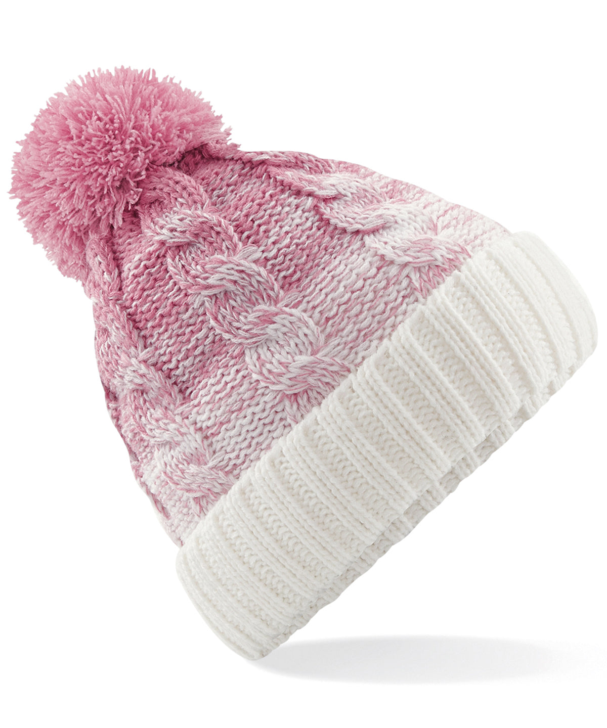 Beechfield Ombré beanie Dusky Pink/Off White