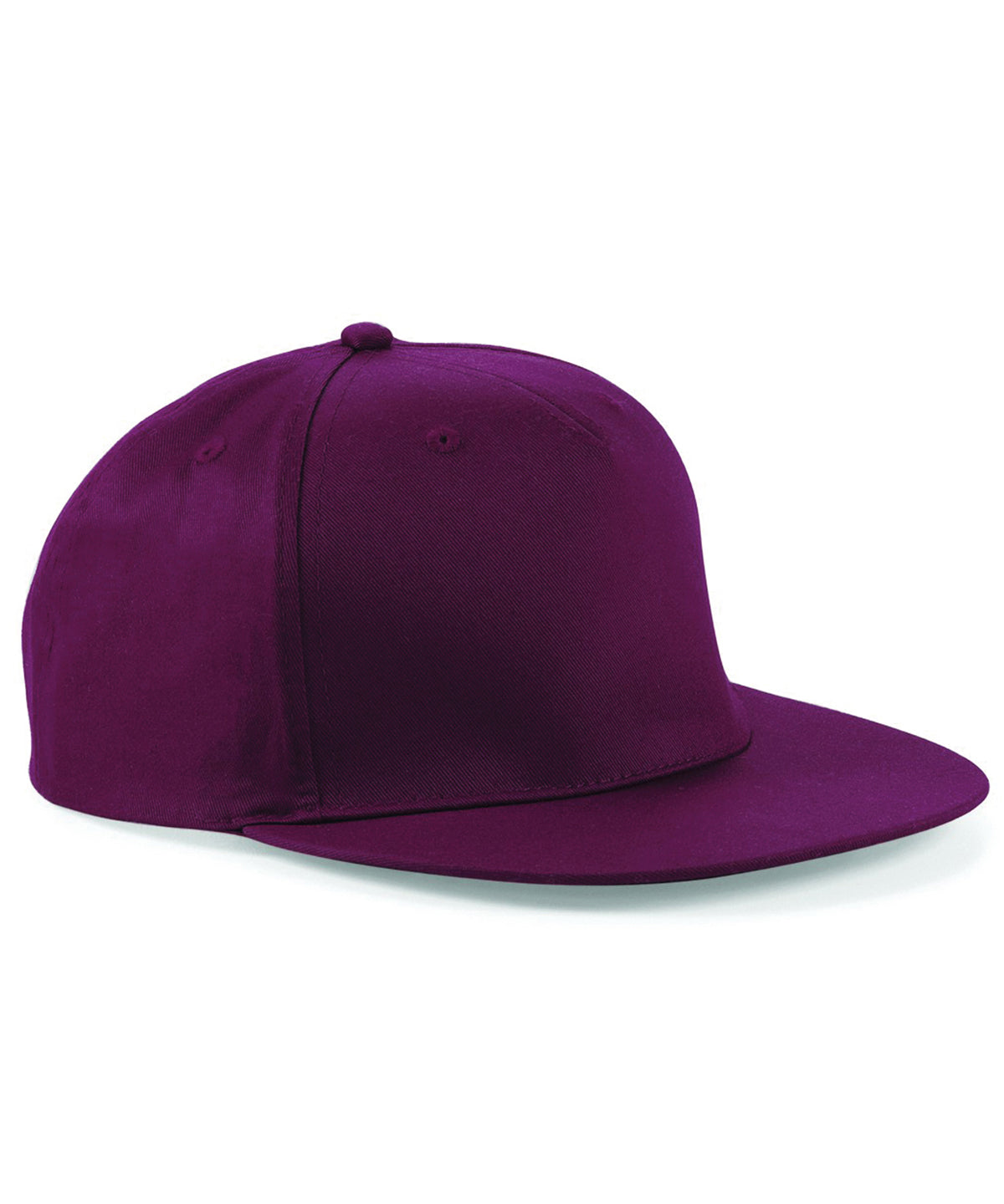 Beechfield 5-panel snapback rapper cap Burgundy