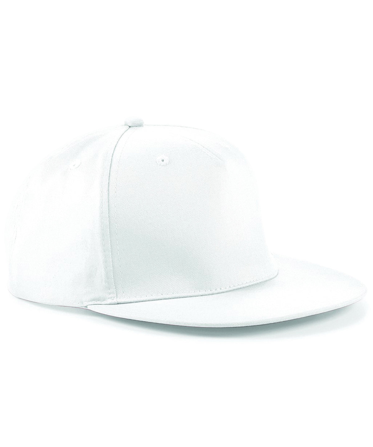Beechfield 5-panel snapback rapper cap White