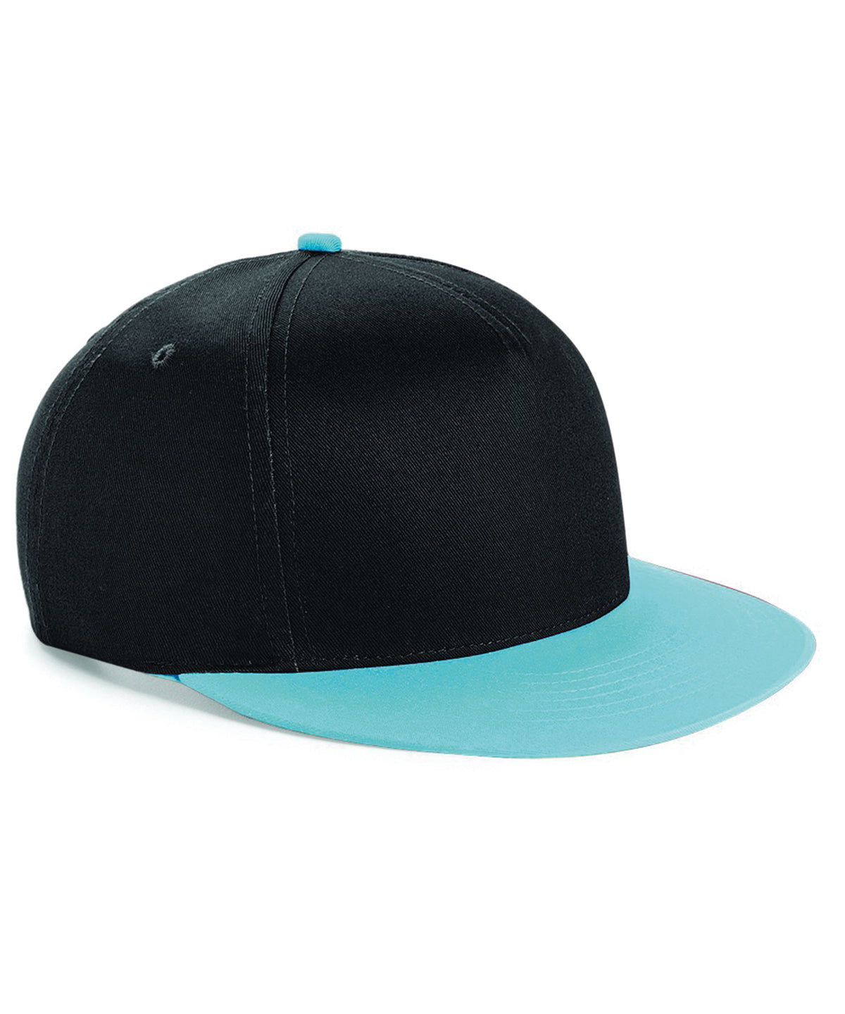 Beechfield Youth snapback Black/Surf Blue