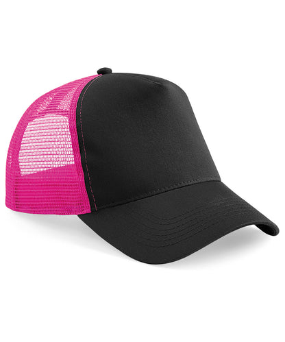 Beechfield Snapback trucker Black/Fuchsia