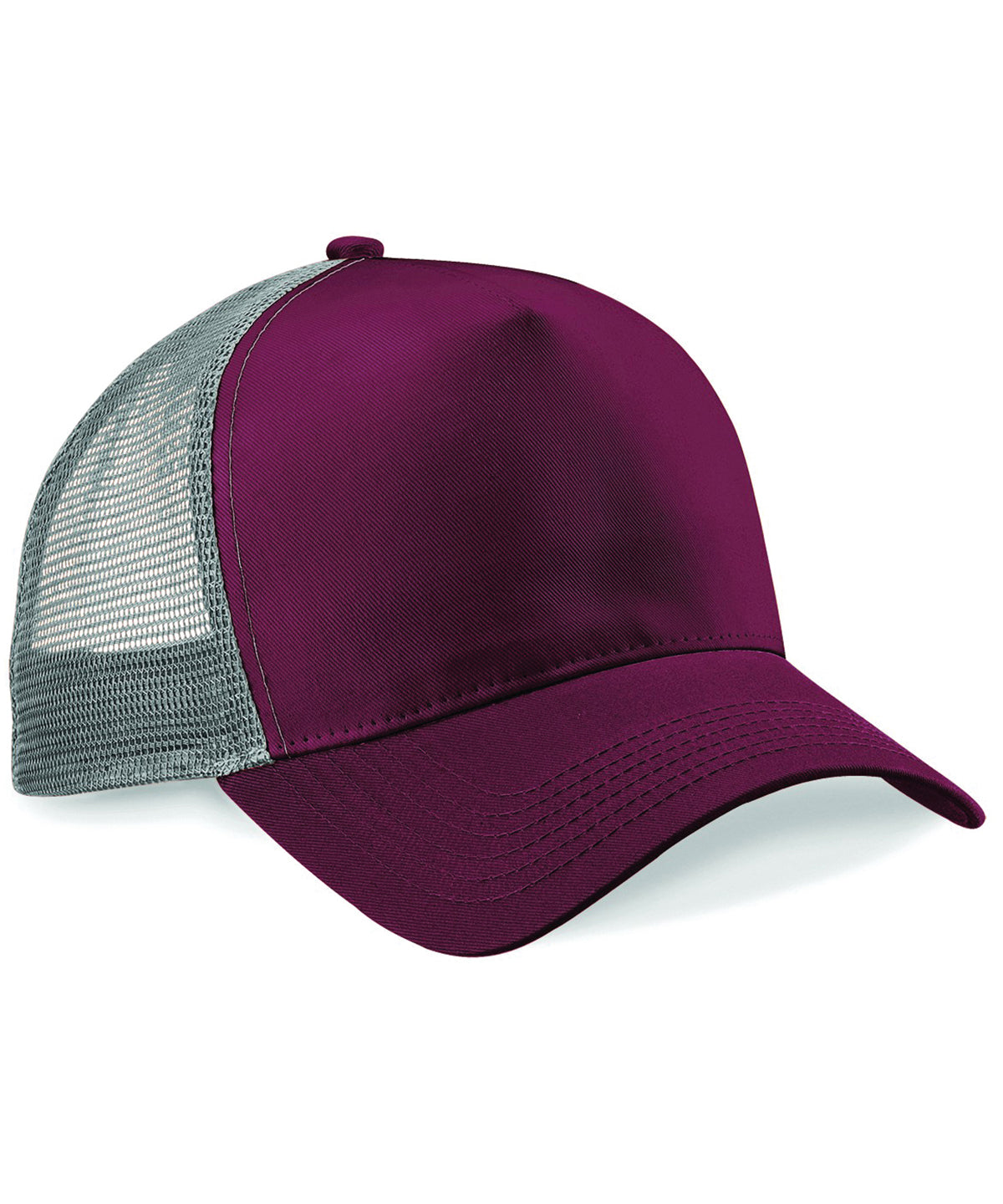 Beechfield Snapback trucker Burgundy/Light Grey