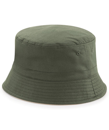 Beechfield Reversible bucket hat Olive Green/Stone