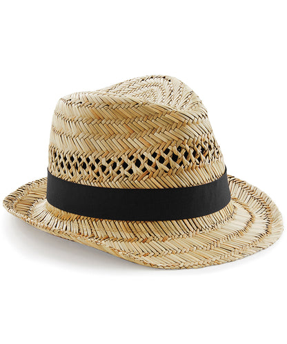 Beechfield Straw summer trilby Natural