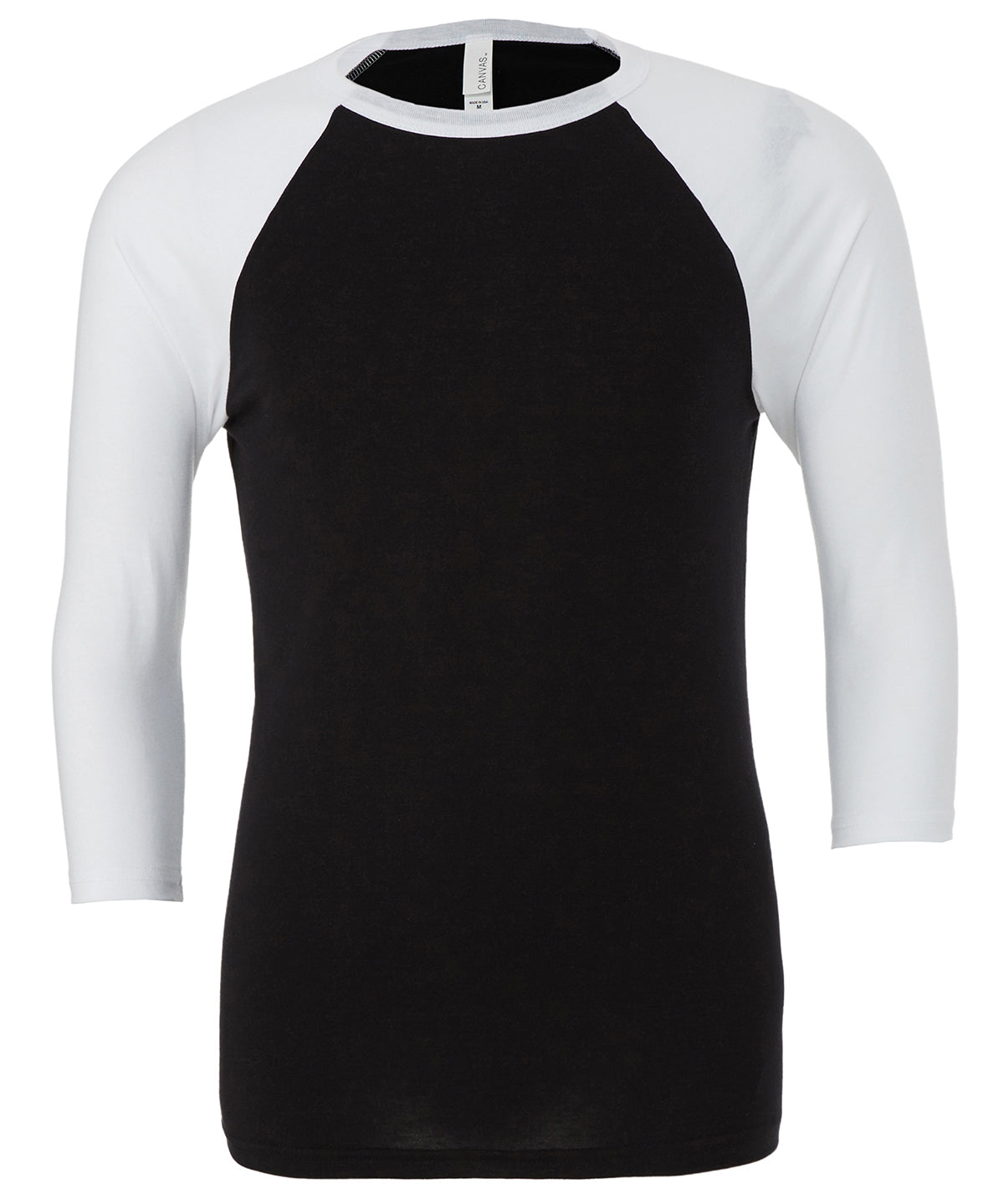 Bella+Canvas Unisex triblend ¾ sleeve baseball t-shirt Black/White