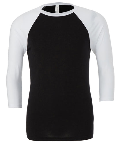 Bella+Canvas Unisex triblend ¾ sleeve baseball t-shirt Black/White