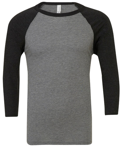 Bella+Canvas Unisex triblend ¾ sleeve baseball t-shirt Deep Heather/Black