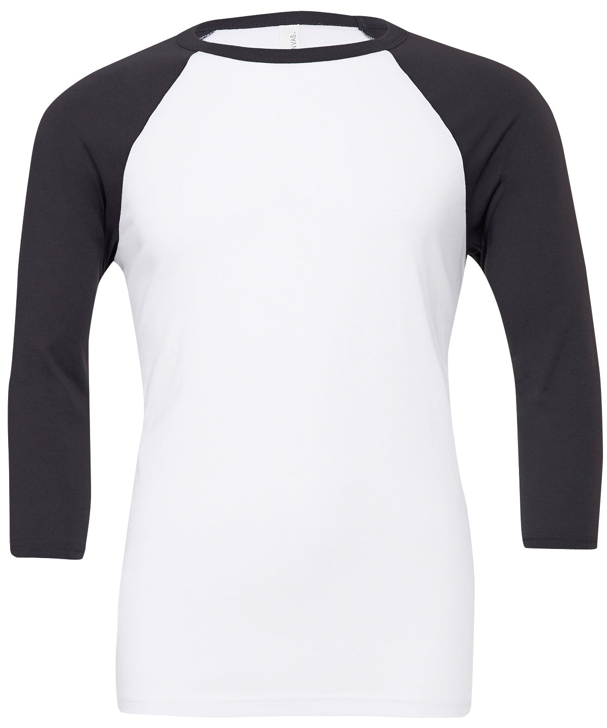 Bella+Canvas Unisex triblend ¾ sleeve baseball t-shirt White/Dark Grey