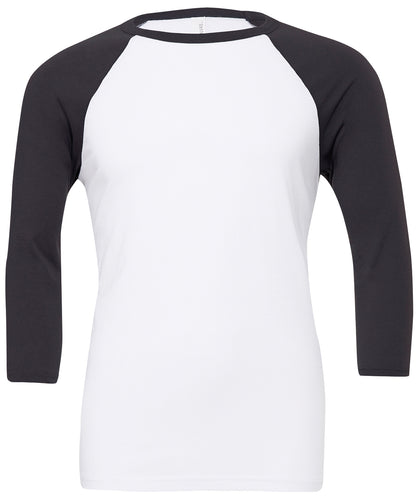 Bella+Canvas Unisex triblend ¾ sleeve baseball t-shirt White/Dark Grey