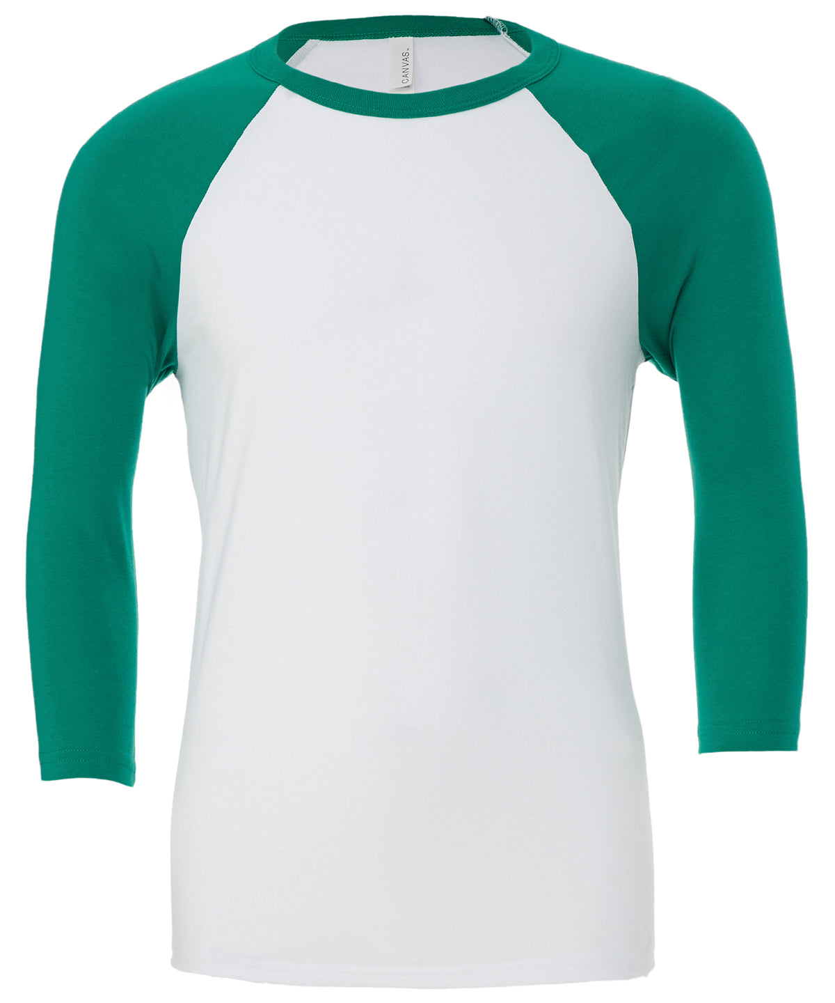 Bella+Canvas Unisex triblend ¾ sleeve baseball t-shirt White/Kelly