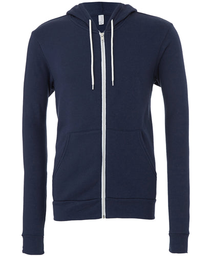 Bella+Canvas Unisex polycotton fleece full-zip hoodie Navy