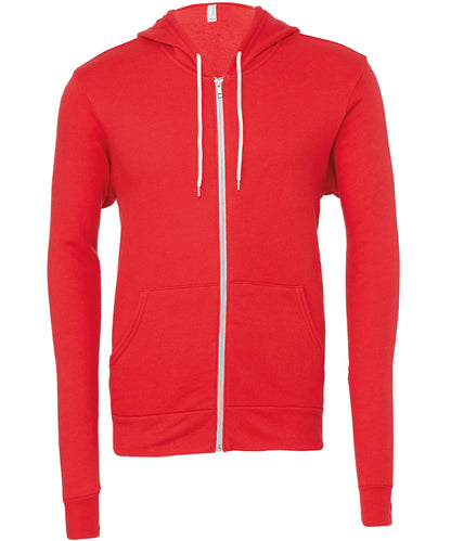 Bella+Canvas Unisex polycotton fleece full-zip hoodie Red