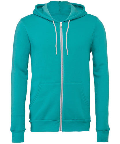 Bella+Canvas Unisex polycotton fleece full-zip hoodie Teal