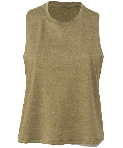 Bella+Canvas Women's racerback cropped tank Heather Olive