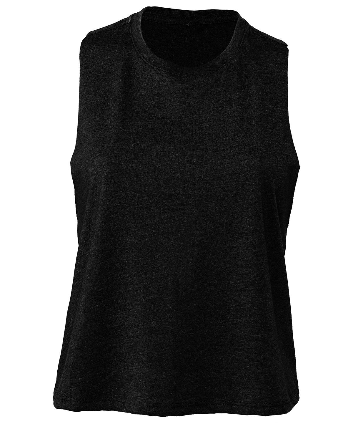 Bella+Canvas Women's racerback cropped tank Solid Black Blend