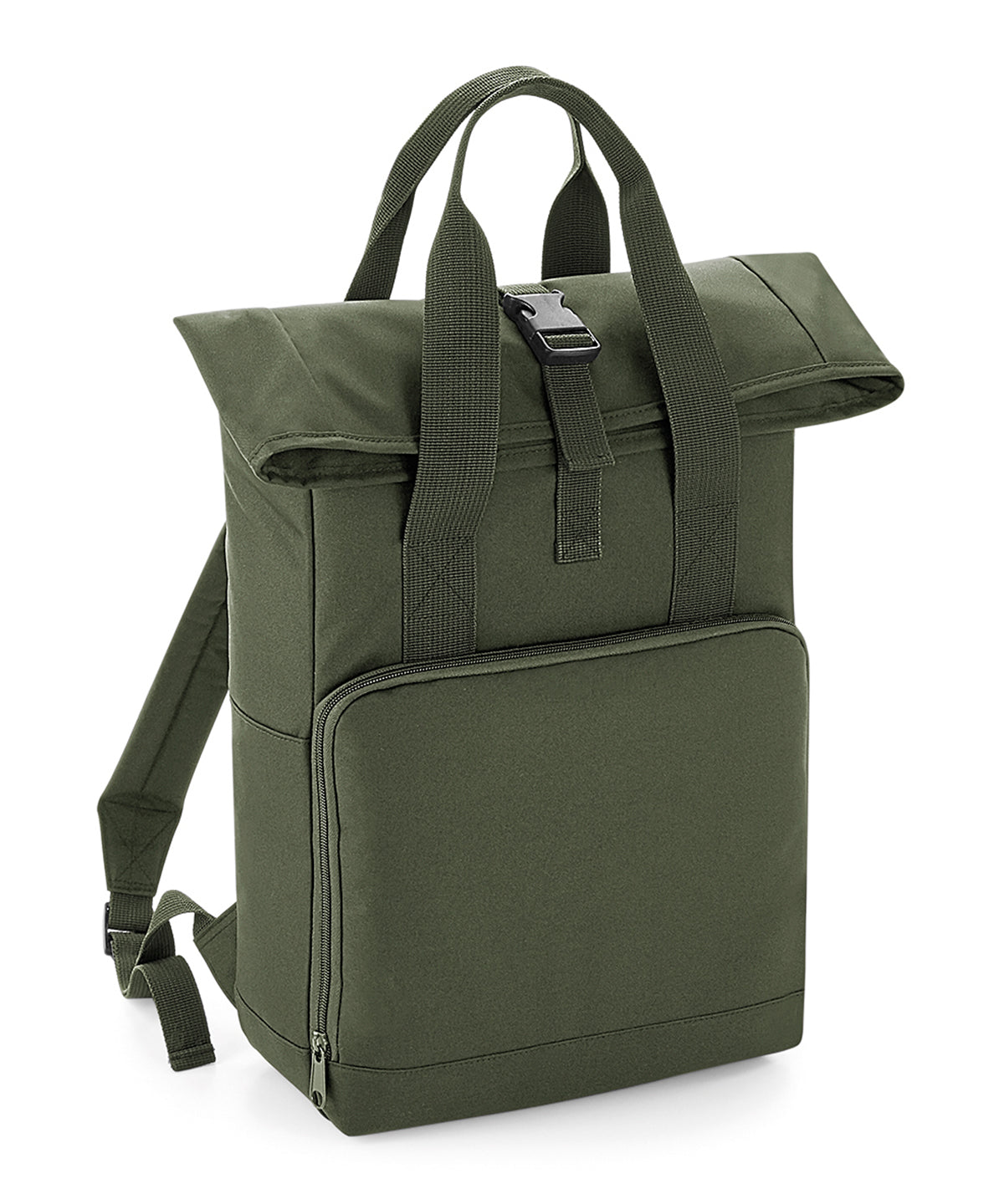 BagBase Twin handle roll-top backpack Olive Green