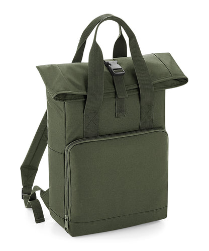 BagBase Twin handle roll-top backpack Olive Green