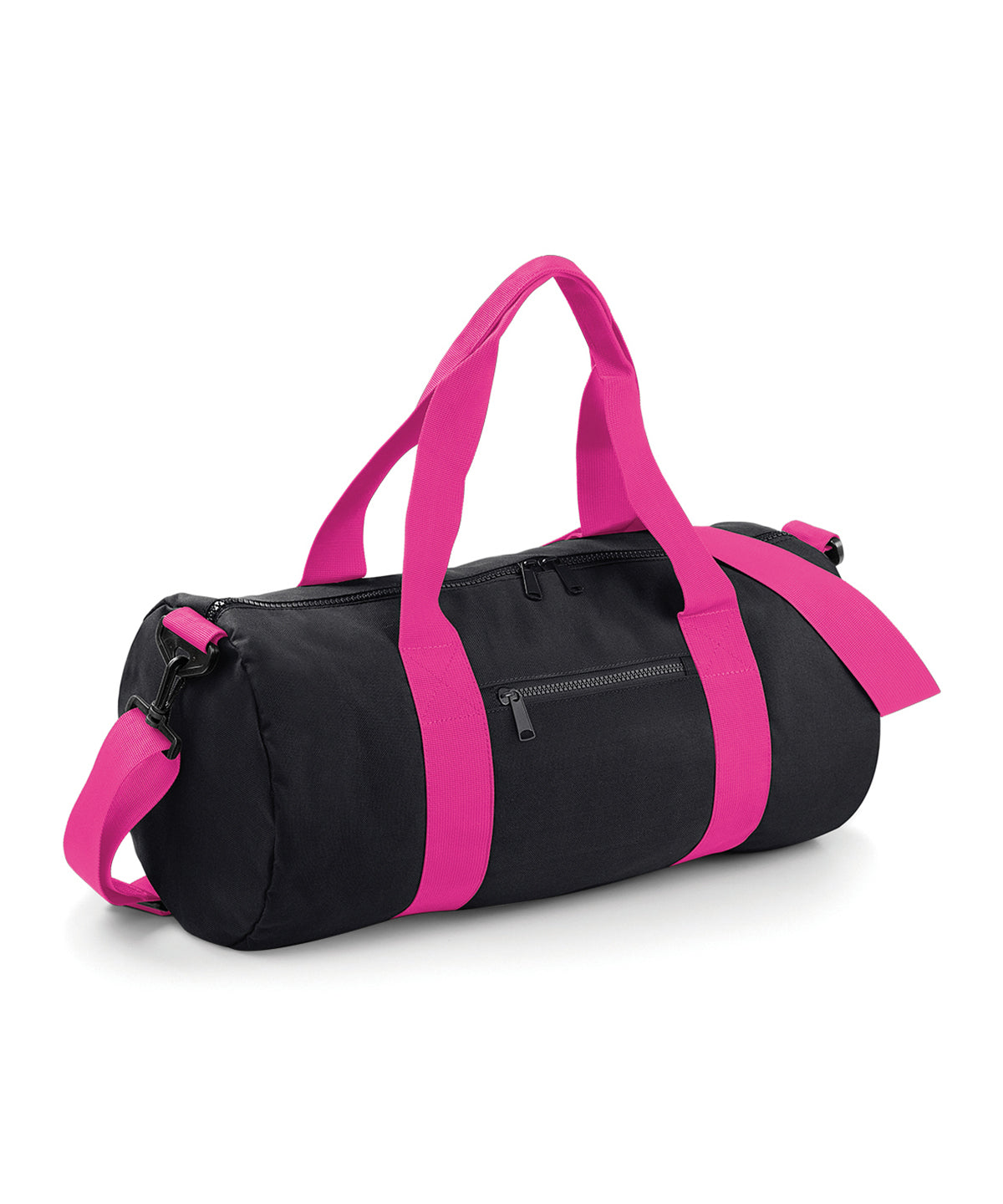 BagBase Original barrel bag Black/Fuchsia