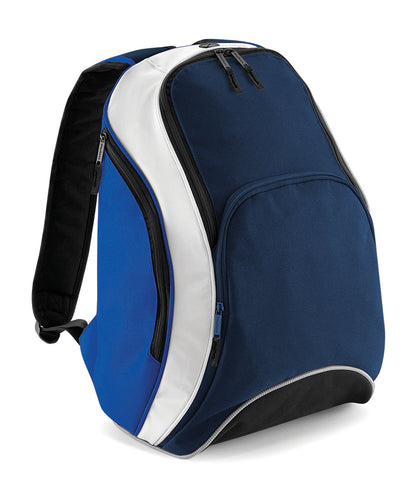 BagBase Teamwear backpack French Navy/Bright Royal/White
