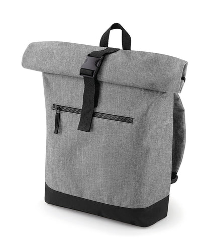 BagBase Roll-top backpack Grey Marl/Black