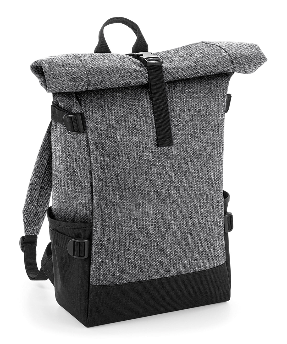 BagBase Block roll-top backpack Grey Marl/Black