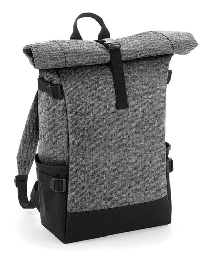 BagBase Block roll-top backpack Grey Marl/Black
