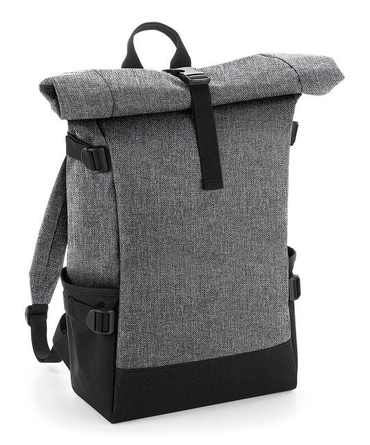 BagBase Block roll-top backpack Grey Marl/Black