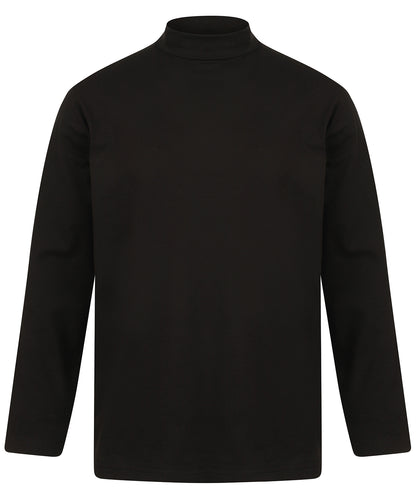 Henbury Long sleeve roll neck top Black