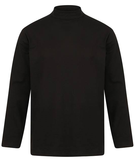 Henbury Long sleeve roll neck top Black