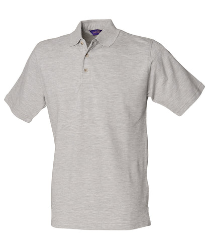 Henbury Classic cotton piqué polo with stand-up collar Heather Grey*