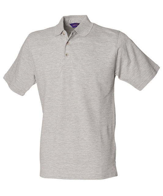 Henbury Classic cotton piqué polo with stand-up collar Heather Grey*