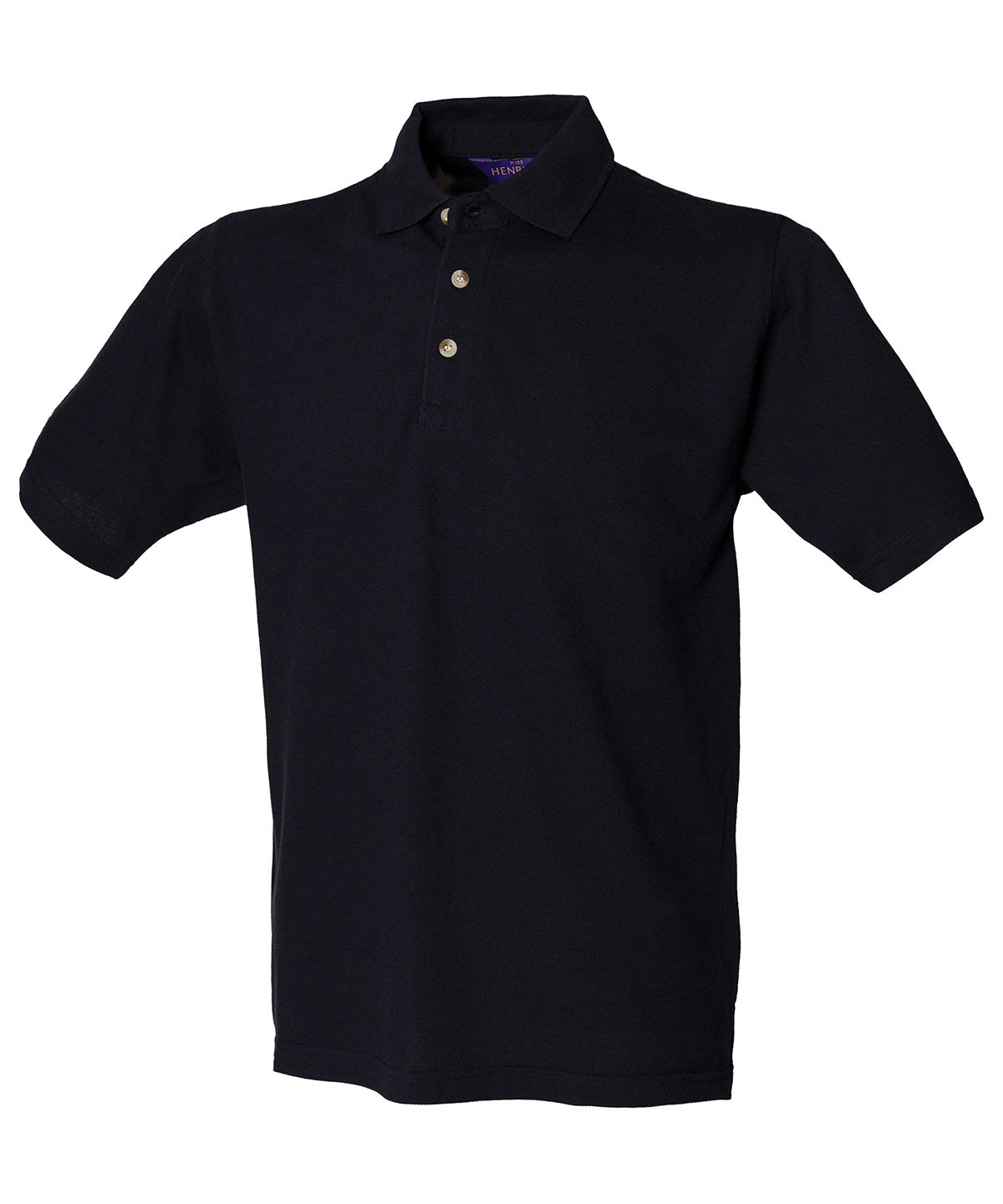 Henbury Classic cotton piqué polo with stand-up collar Navy*†