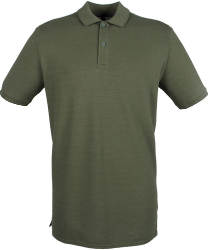 Henbury Micro-fine piqué polo shirt Olive