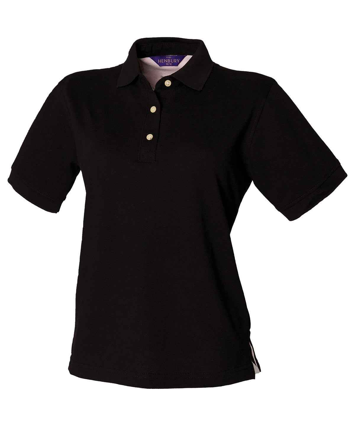 Henbury Women's classic cotton piqué polo shirt Black