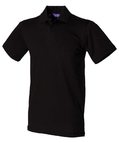 Henbury Stretch piqué polo shirt Black