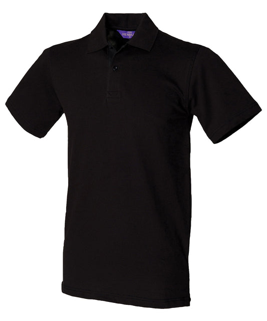 Henbury Stretch piqué polo shirt Black