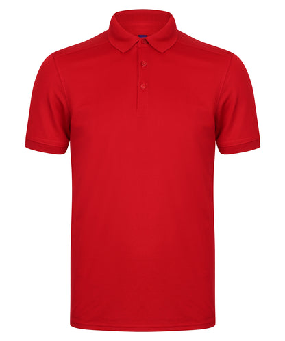 Henbury Stretch polo shirt with wicking finish (slim fit) Red