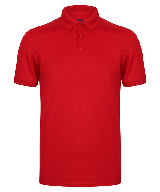 Henbury Stretch polo shirt with wicking finish (slim fit) Red