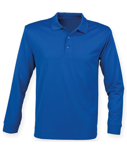 Henbury Long sleeve Coolplus® polo shirt Royal*