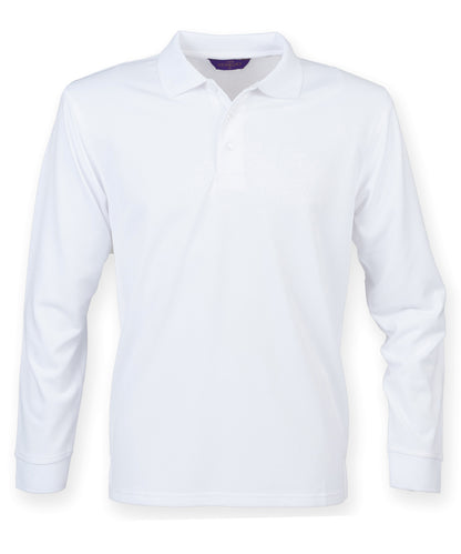 Henbury Long sleeve Coolplus® polo shirt White*