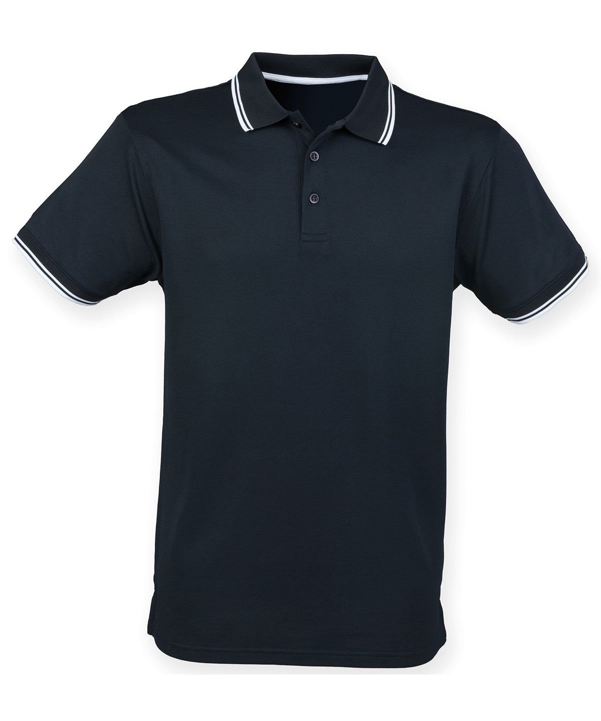 Henbury Double tipped Coolplus® polo shirt Navy/White