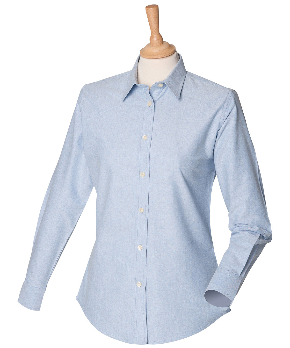 Henbury Women's classic long sleeve Oxford shirt Blue